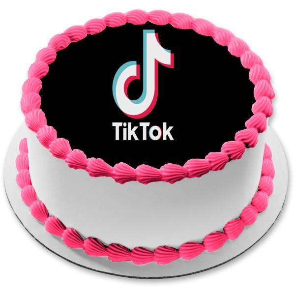 TikTok Logo - Tiktok Logo Black Edible Cake Topper Image ABPID50776