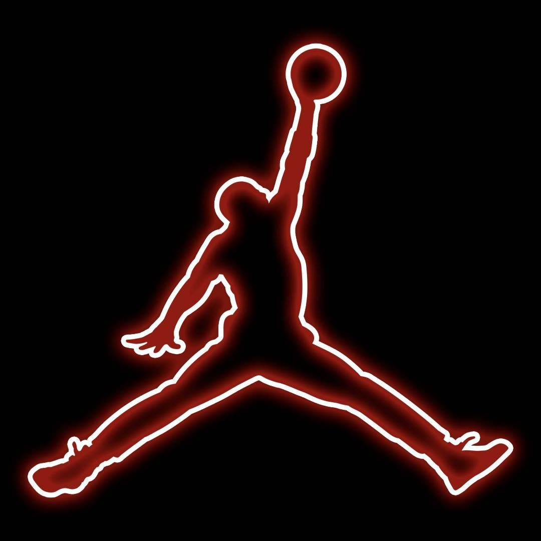 Jordan Logo - Red Neon Air Jordan Logo // Icon. Jordan logo wallpaper, Red jordans aesthetic wallpaper, Wallpaper iphone neon