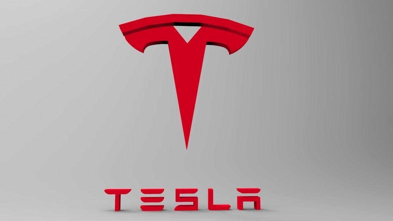 Tesla Logo - Tesla Logo 3D asset