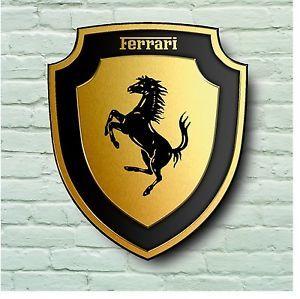 Ferrari Logo - FERRARI LOGO 2FT GARAGE WALL SIGN PLAQUE CLASSIC WORKSHOP SUPERCAR