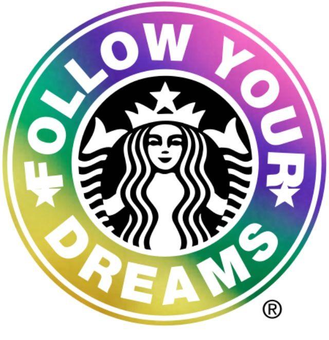 Starbucks Logo - Rainbow inspirational Starbucks logo. Starbucks. Starbucks
