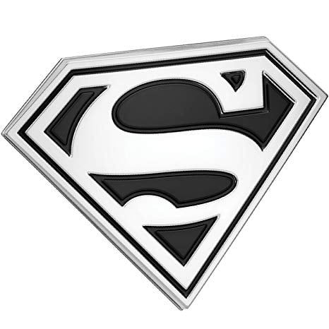 Superman Logo - Fan Emblems Superman Logo 3D Car Emblem Black Chrome, DC