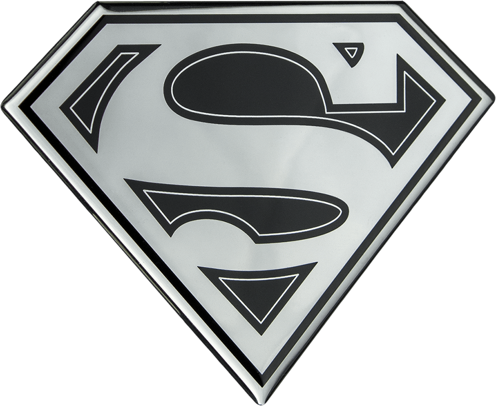 Superman Logo - Superman Logo Black and Chrome Lensed Fan Emblem