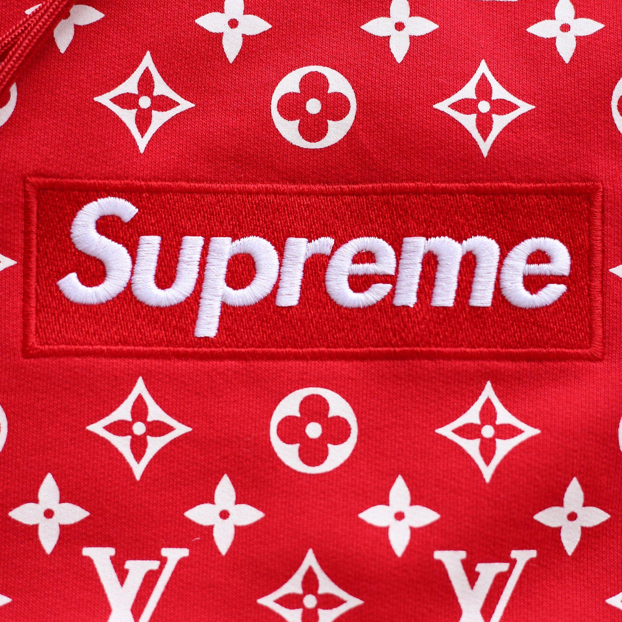 Supreme Logo - Louis Vuitton | Supreme Logo Box Hoodie Monogram | Red - The-Collectory