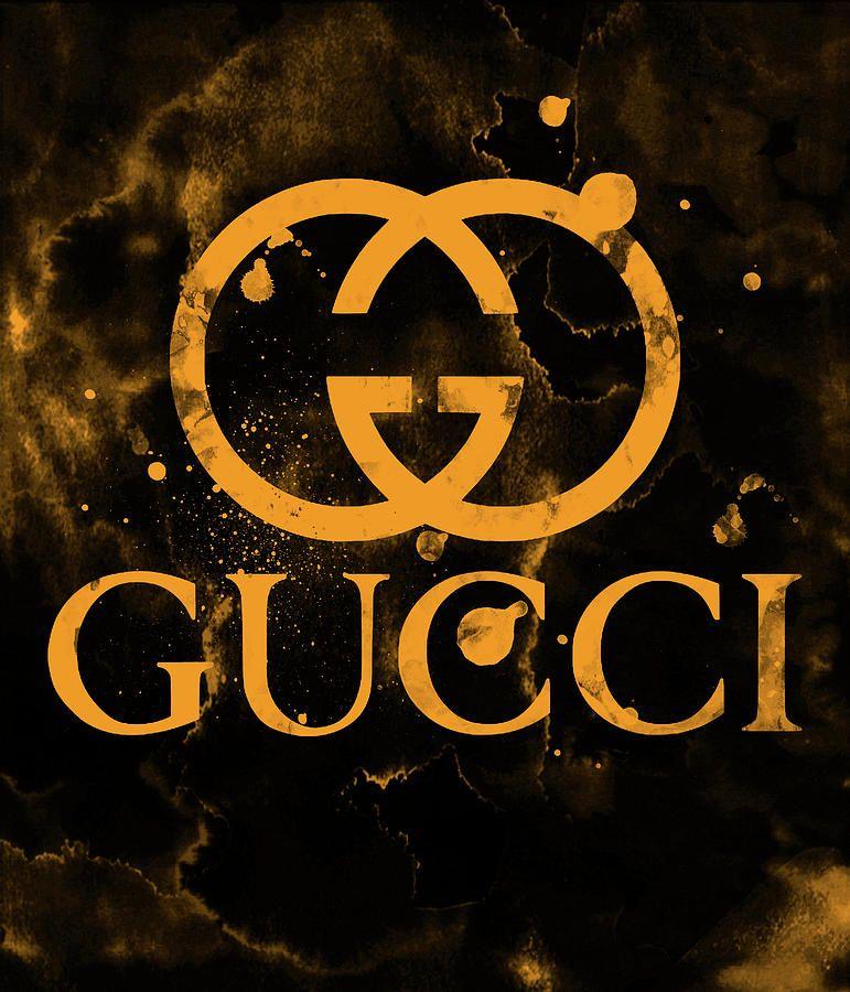 Gucci Logo - Gucci Logo Gold Yellow 2 Digital Art