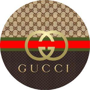 Gucci Logo - GOLD GUCCI LOGO BIRTHDAY BABY SHOWER ROUND PARTY STICKERS FAVORS