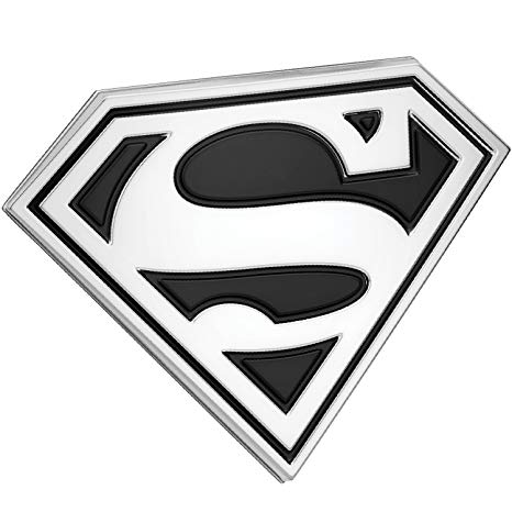 Superman Logo - Fan Emblems Superman Logo 3D Car Emblem Black Chrome, DC